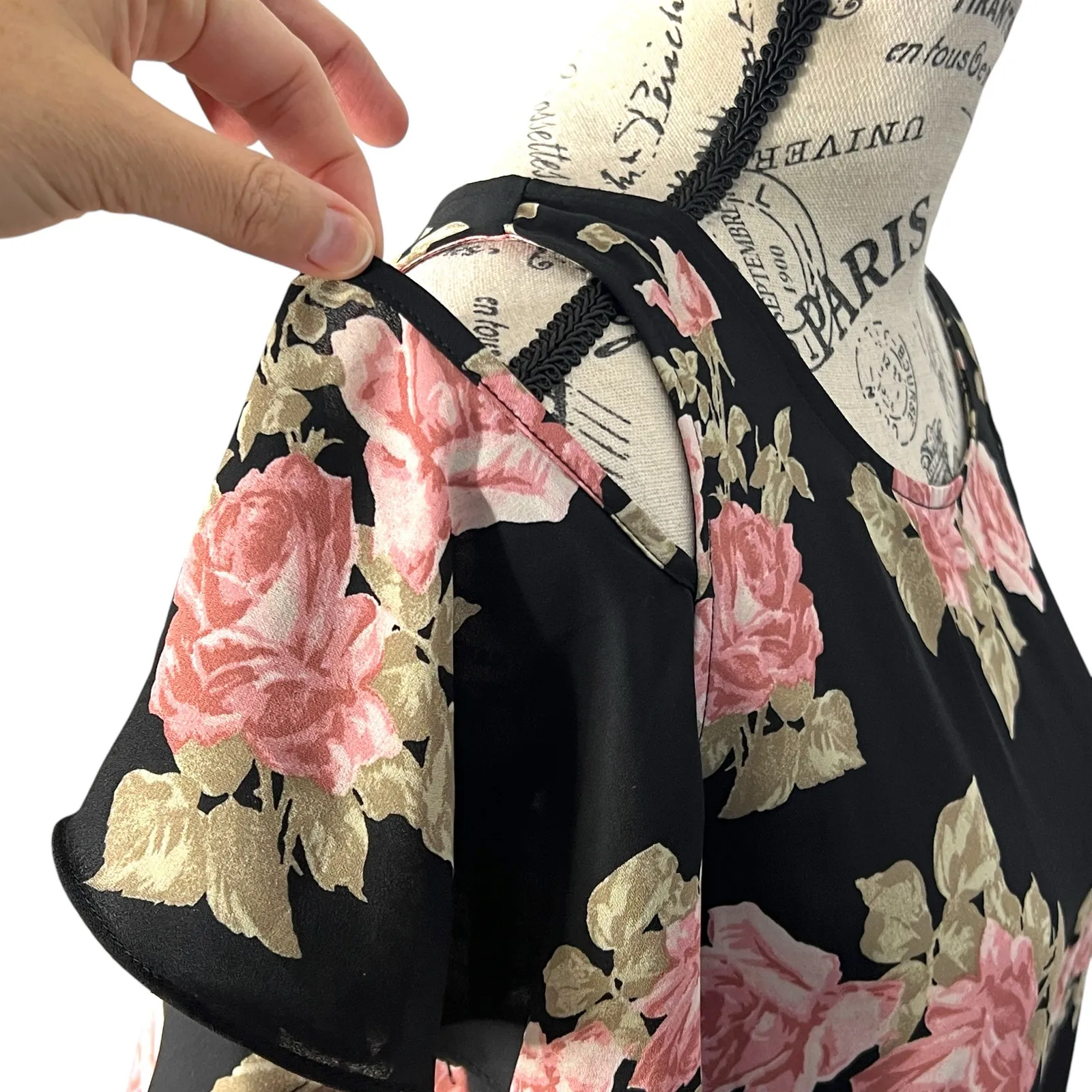 Fortune + Ivy MEDIUM Anwe Cold Shoulder Top - Stitch Fix Floral Chiffon Blouse - Image 12