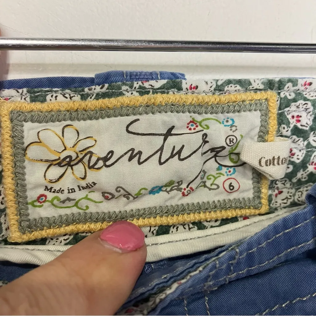 Aventura Y2K low rise blue Bermuda Shorts organic Cotton‎ women’s size 6 vintage - Image 3