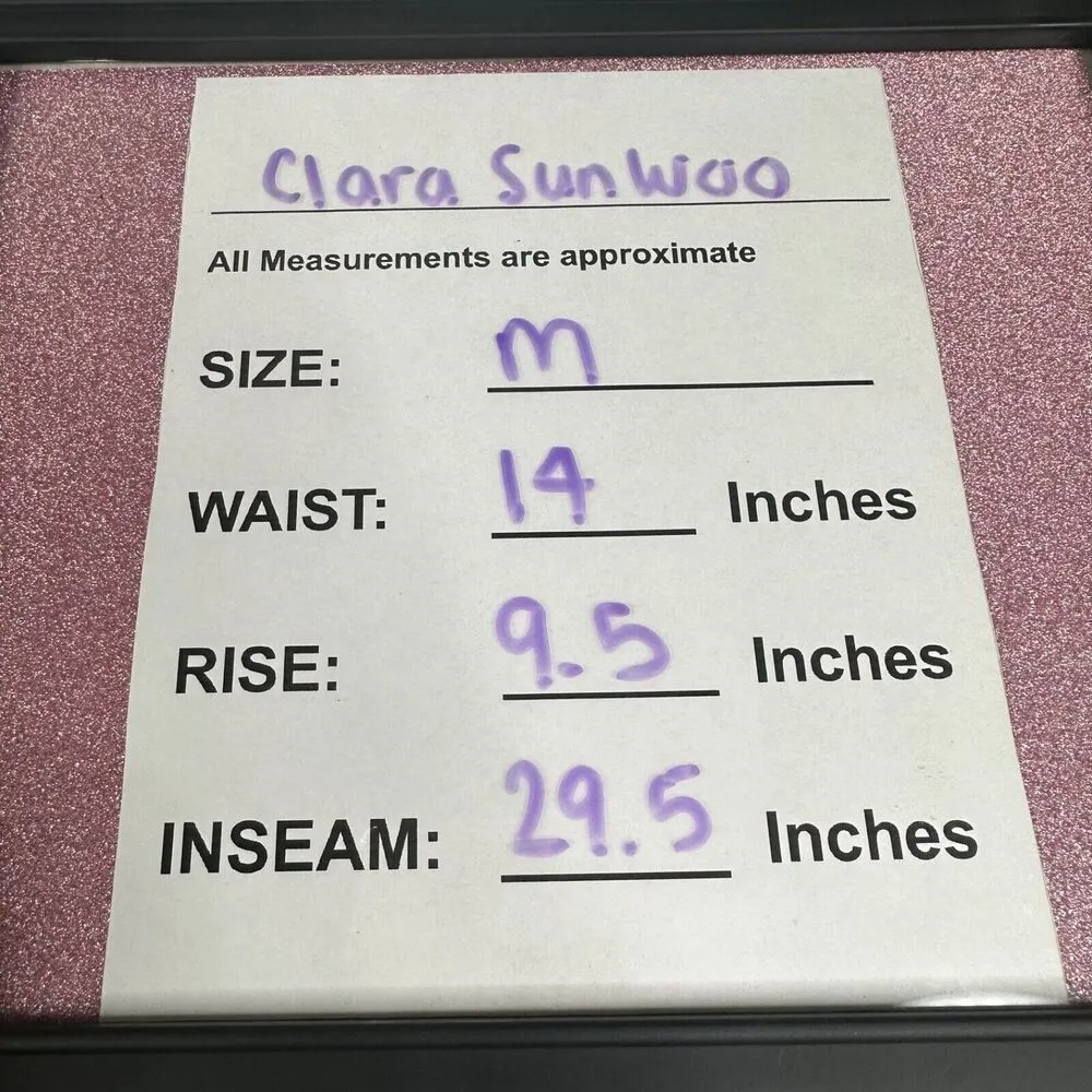 Clara Sun Woo Sz M Black Stretch Vegan Faux Leather Leggings Pull On Pants Size M - Image 8