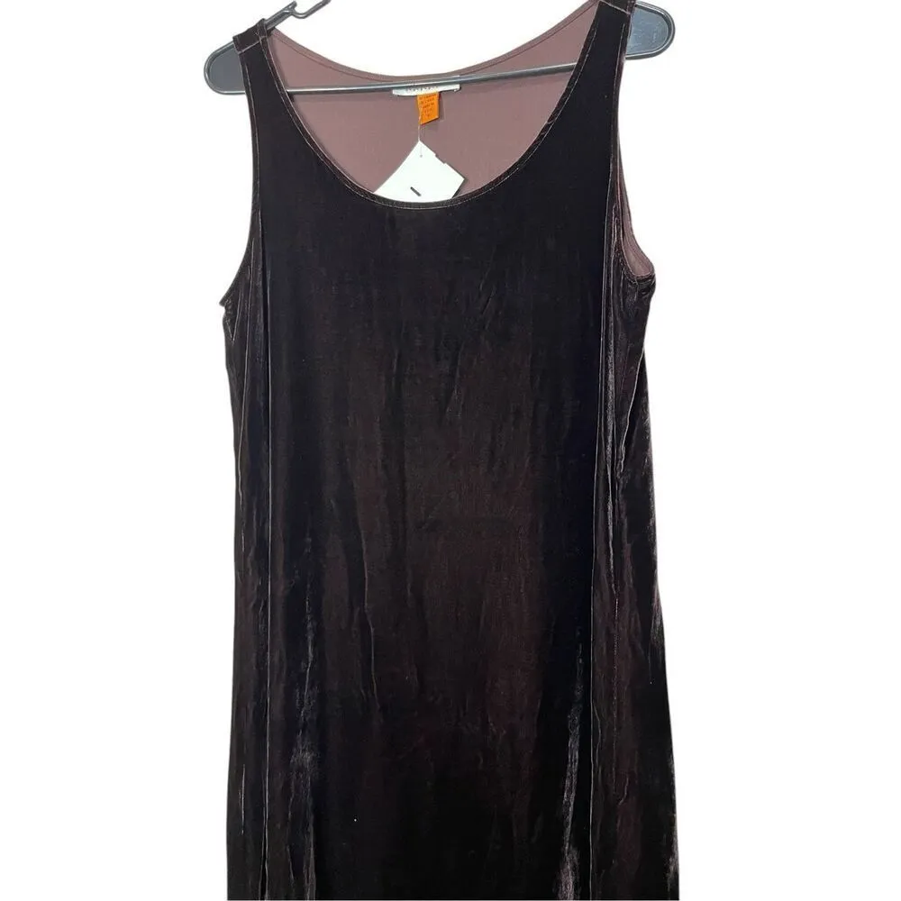 Vintage Harari Silk Blend Dark Brown Velvet Maxi Dress Size M NWT Size M - Image 2