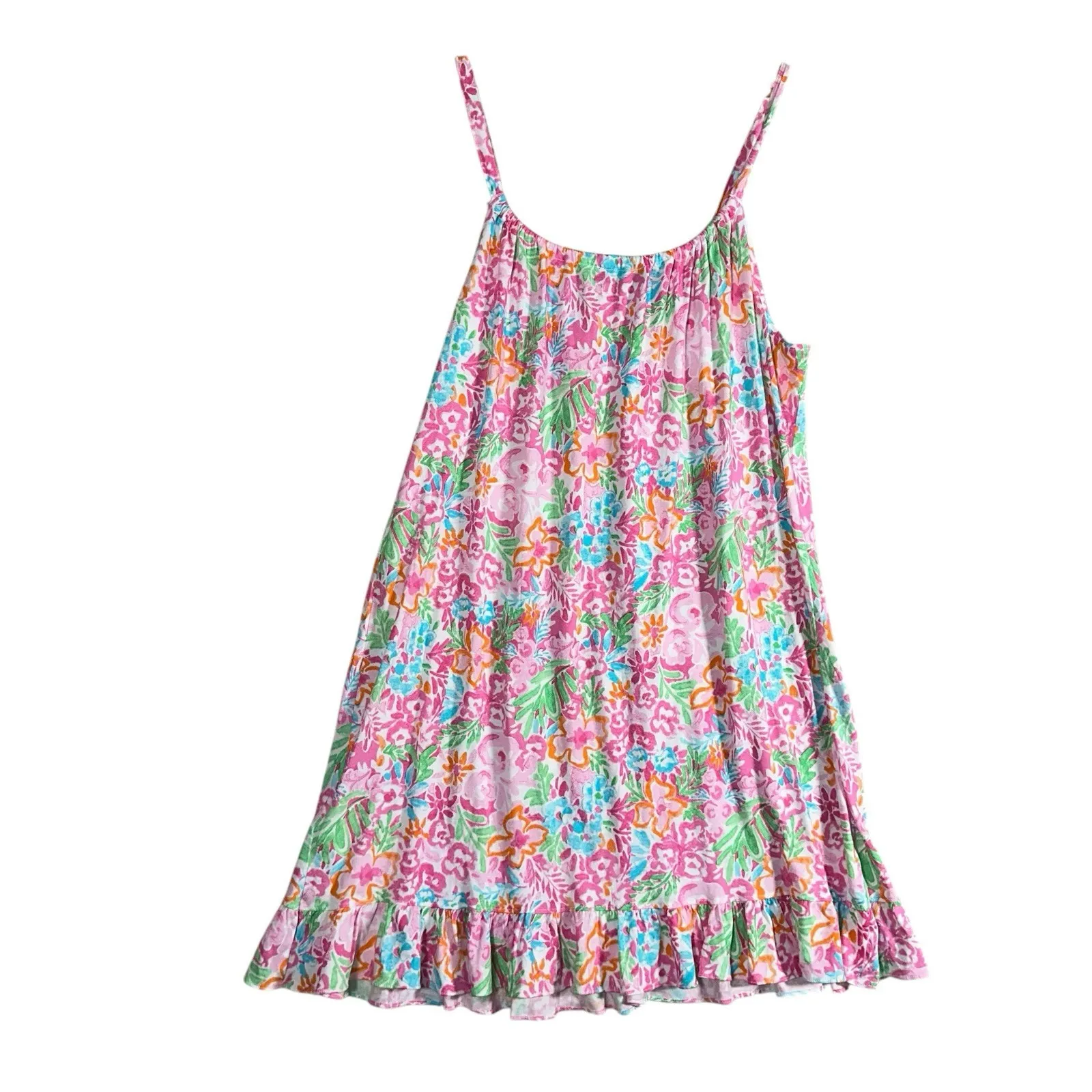 Lauren Ralph Lauren Womens Pink New Spring Ruffle Hem Summer Dress Gown Sz L‎ - Image 2