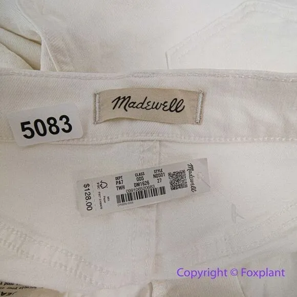 NEW Madewell The‎ High-Rise Perfect Vintage Jean in Tile White, 27 - Image 14