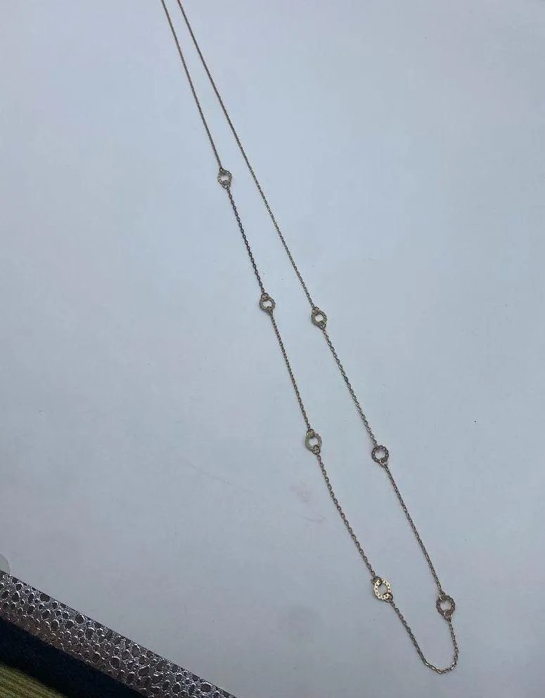 Long Gold Necklace with Circles - Image 2