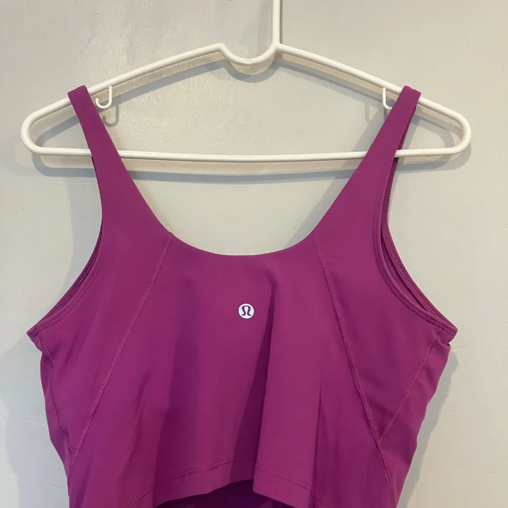 LULULEMON Align Tank, Cropped Racerback - Vivid Plum, C/D Cup, Size 10 - Image 2