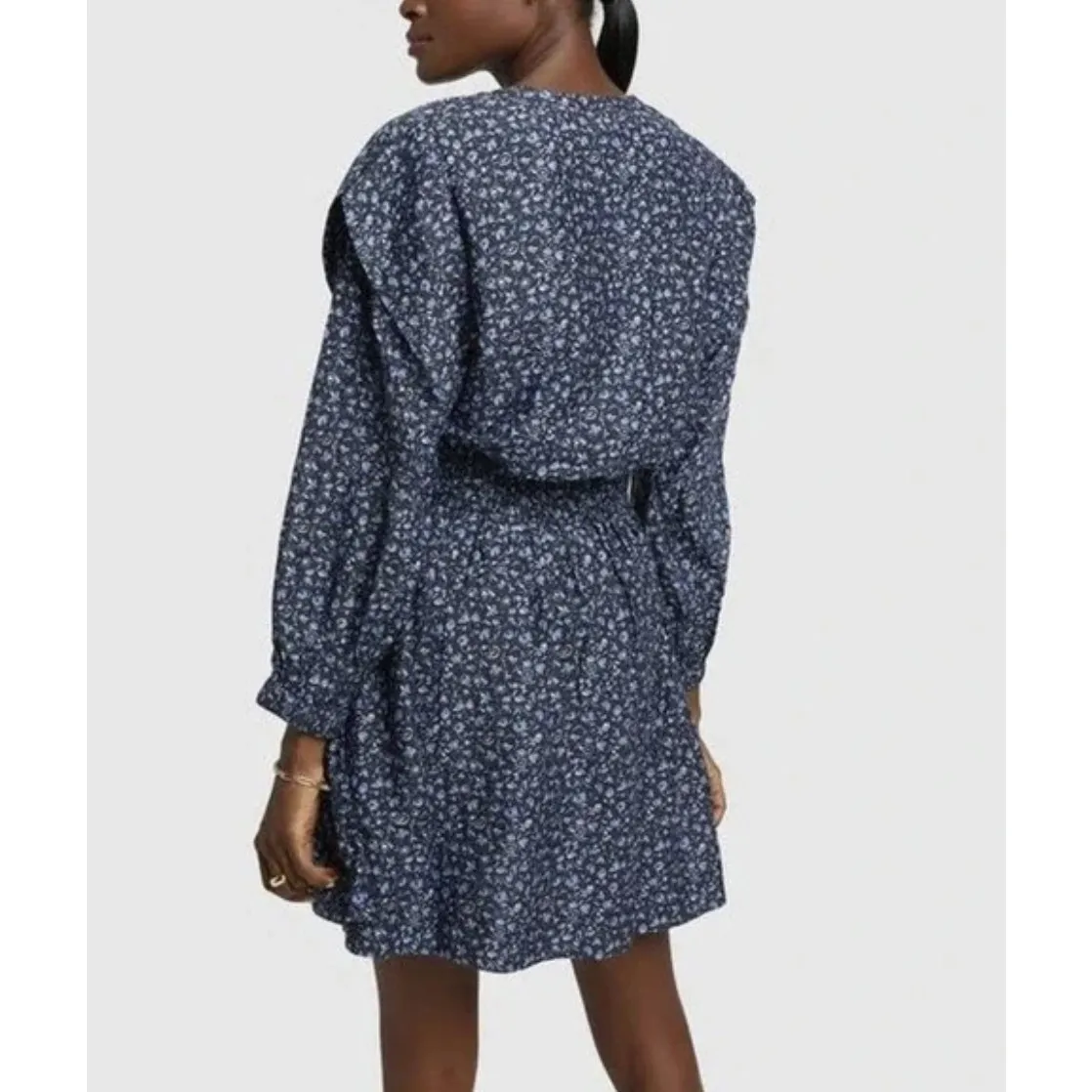 Apiece Apart Olga Mini Dress in Leafy Floral Black - Image 2