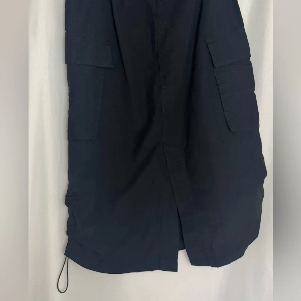 Aeropostale Parachute Cargo Y2K Maxi Black Skirt Drawstring Hem XS NWT - Image 6