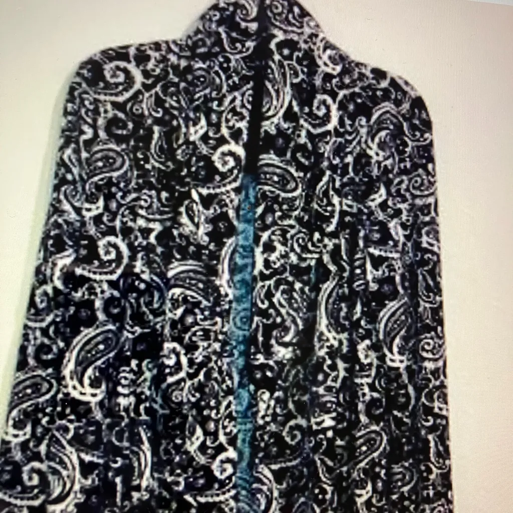 Midnight by Carole Hochman paisley jacket pockets Black Size M - Image 2