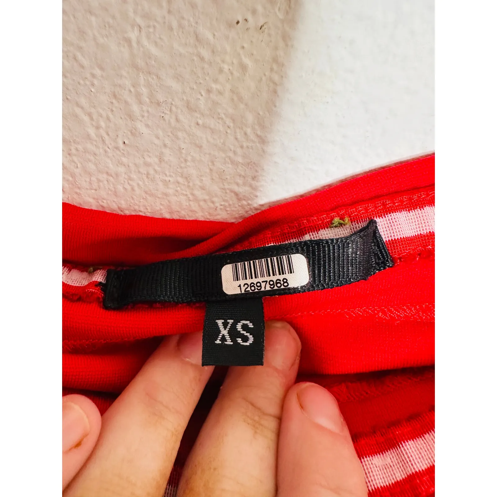 NICOLE MILLER Red Off-Shoulder Cape Sleeve Structured Top size Extra Small - Image 9