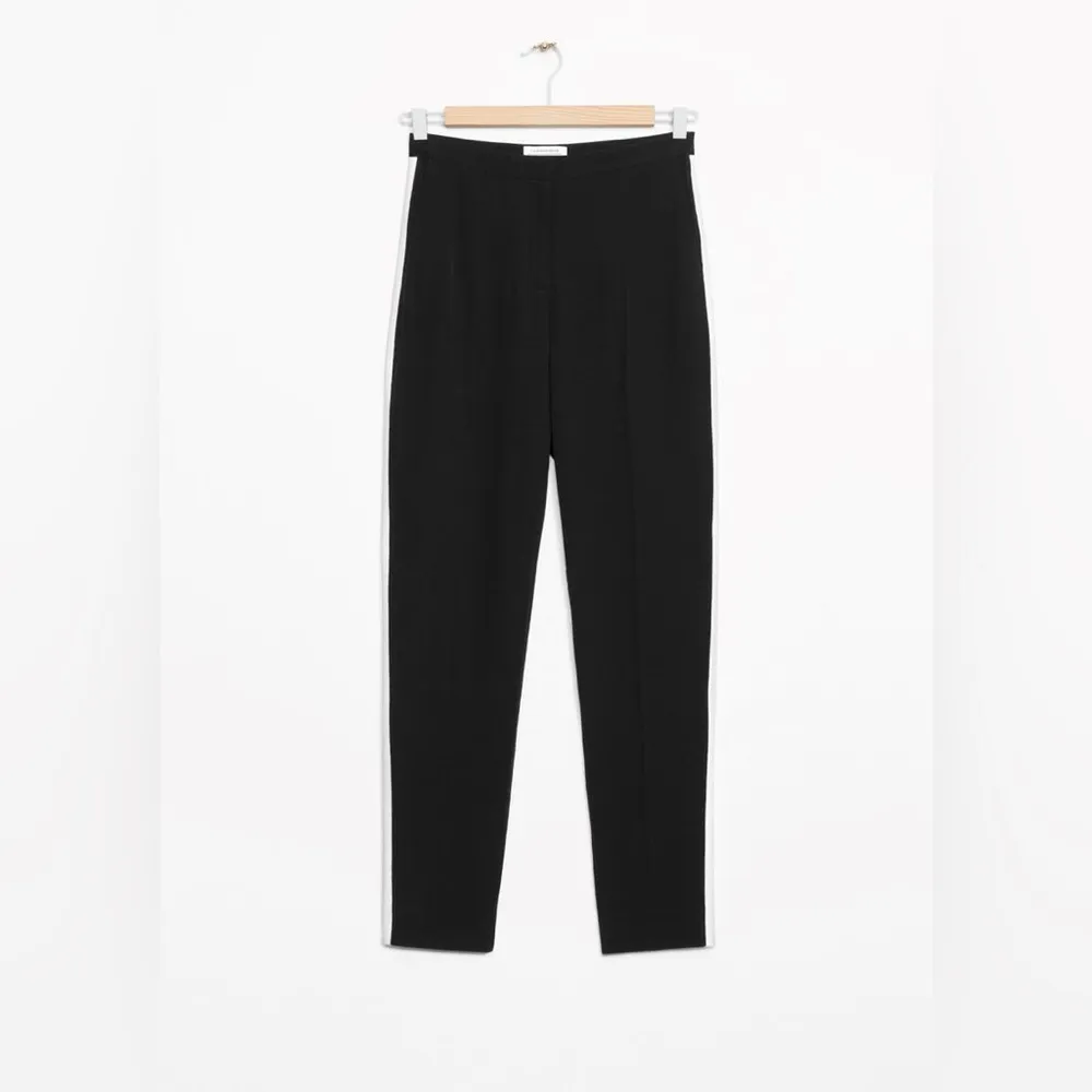 & OTHER STORIES Grosgrain Side Panel Trousers In Black - Image 4