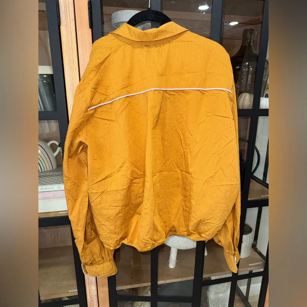 Anthropologie Blouse Maeve Long Sleeve Piped Wrap top twist mustard modal pocket - Image 3