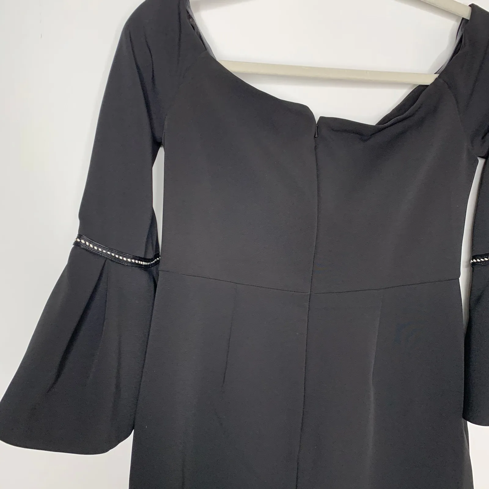 Alexis Amelia Off the Shoulder Midi Cocktail Dress Black Large New Womens - Image 12