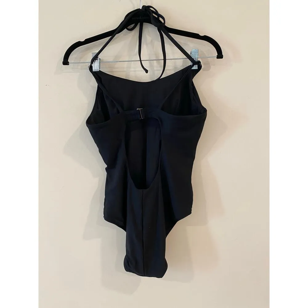 Keyhole One 1 Piece Swimsuit Black Lap Suit Sport Bathing Suit - Image 5