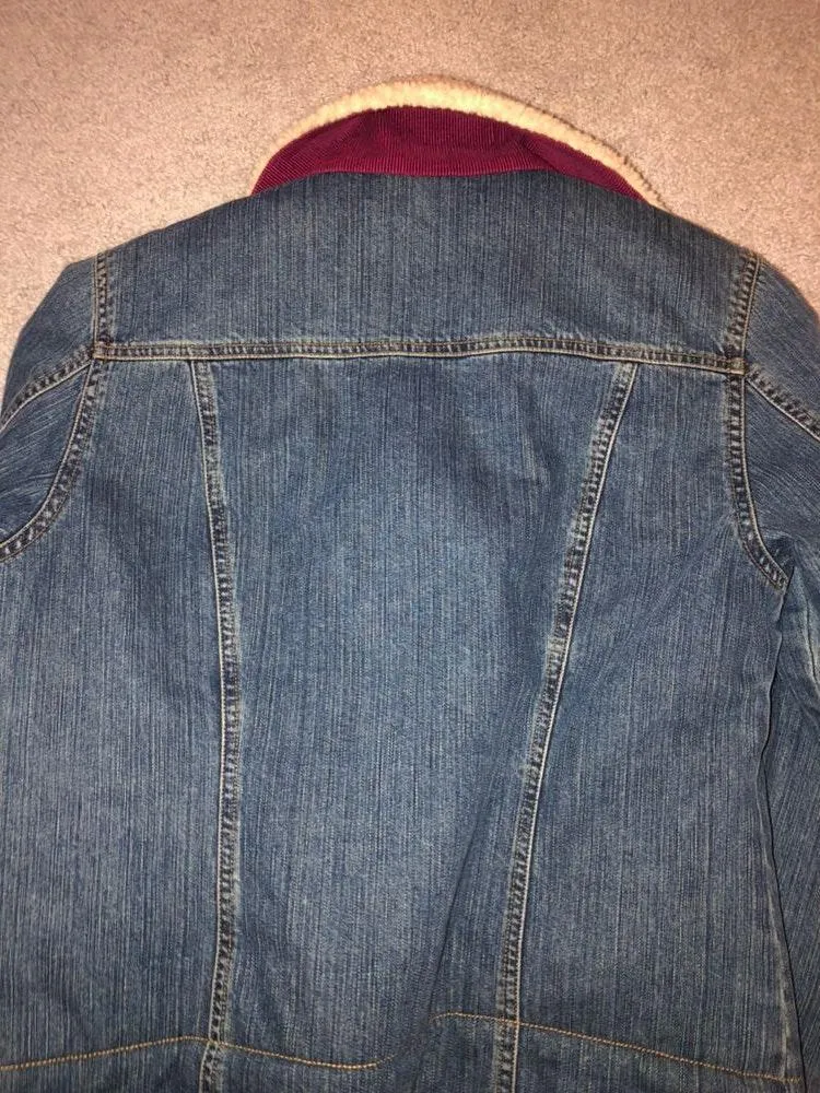 L.L.Bean Vintage Sherpa Lines Denim Jacket - Image 4