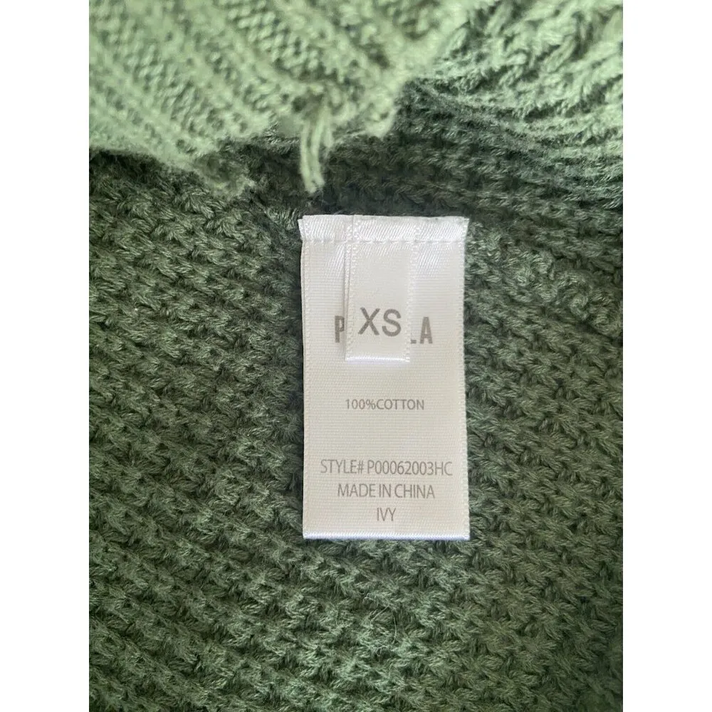 Pistola Olga Distressed Olive Green Crewneck Waffle Knit Sweater Size X-Small XS - Image 9
