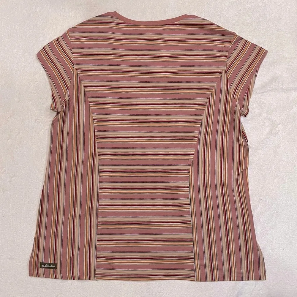 Matilda Jane On The Horizon Earth Tone Striped Top Size Medium - Image 4