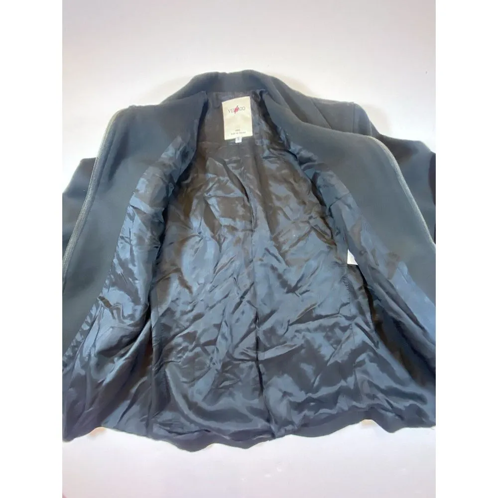 Vertigo jacket coat‎ Paris Brand small Blazer, Dress With Pockets black full zip - Image 6