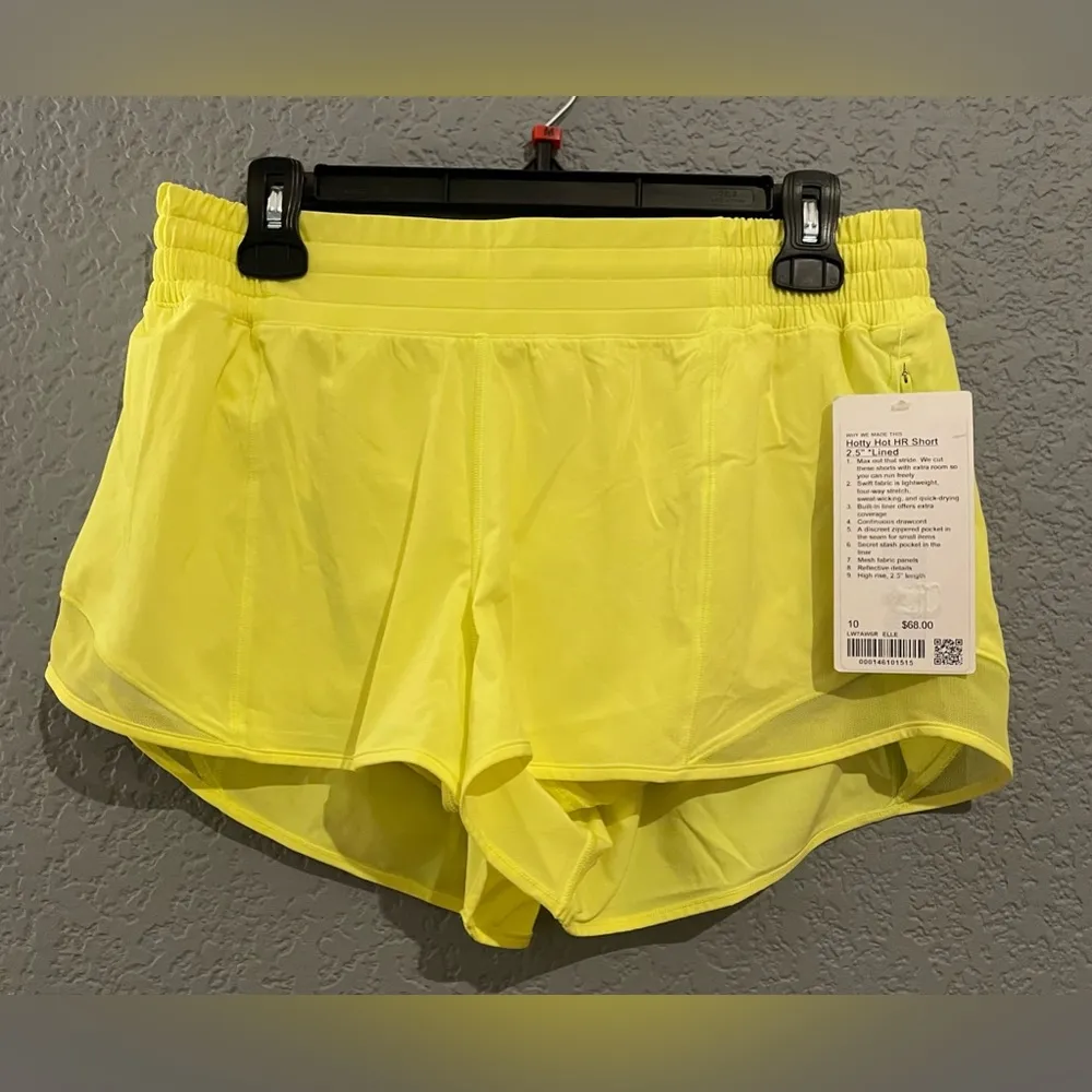 NWT Lululemon Hotty Hot HR 2.5” Lined Size 10 Electric Lemon Color - Image 10