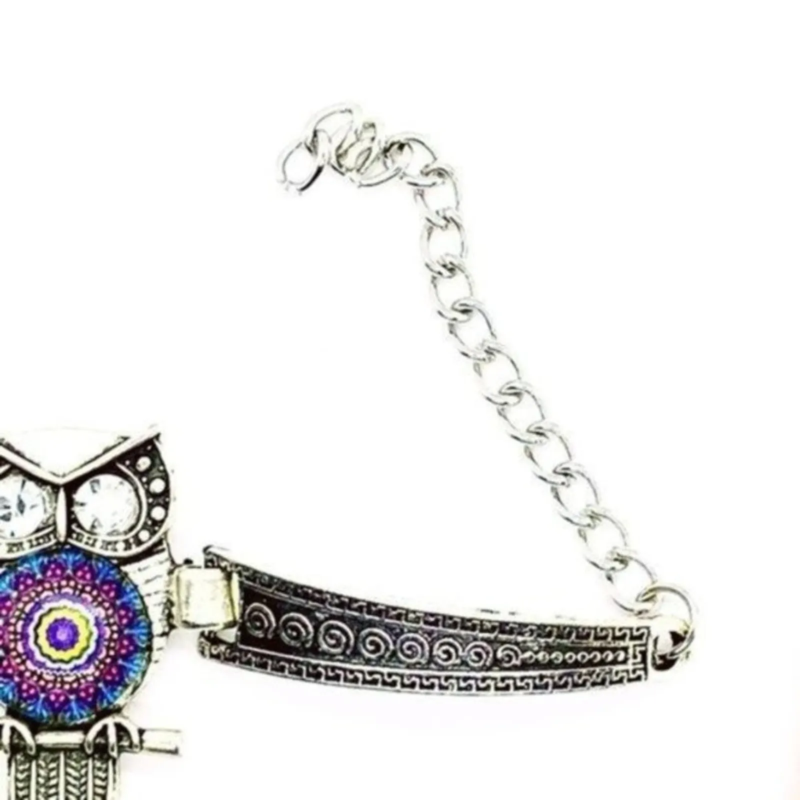 NWT Boho Owl Rhinestone Silver-Tone Bracelet - Image 5