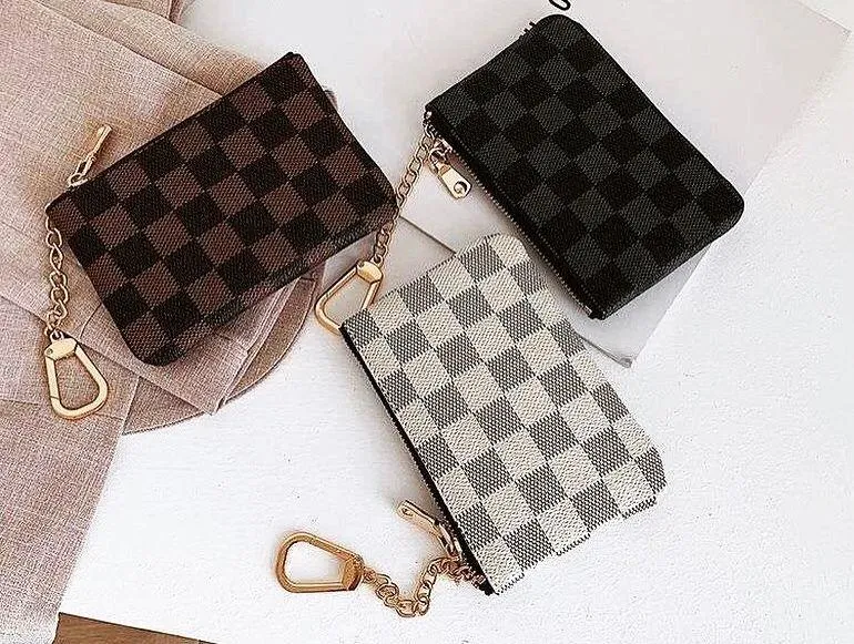 Brown Checkered Pouch - Image 3