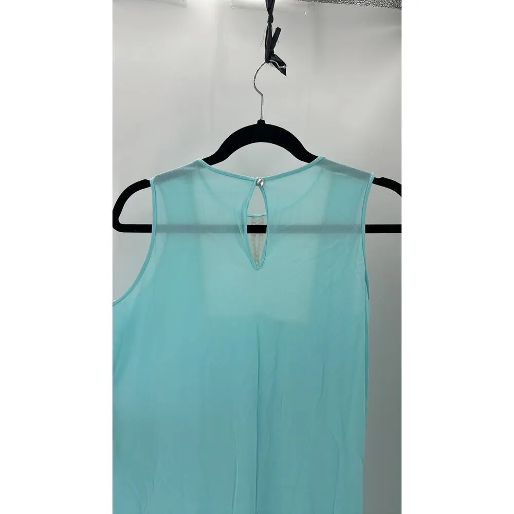 Vintage Nylon 1960s Blue Nightie Negligee Size S Lingerie Lace - Image 6