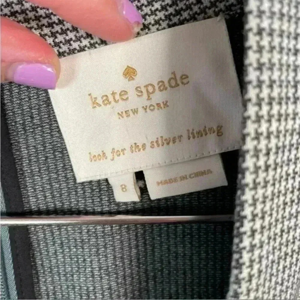 Kate Spade Black And White‎ Gingham Print Deep V Sleeveless Sheath Dress - Image 8