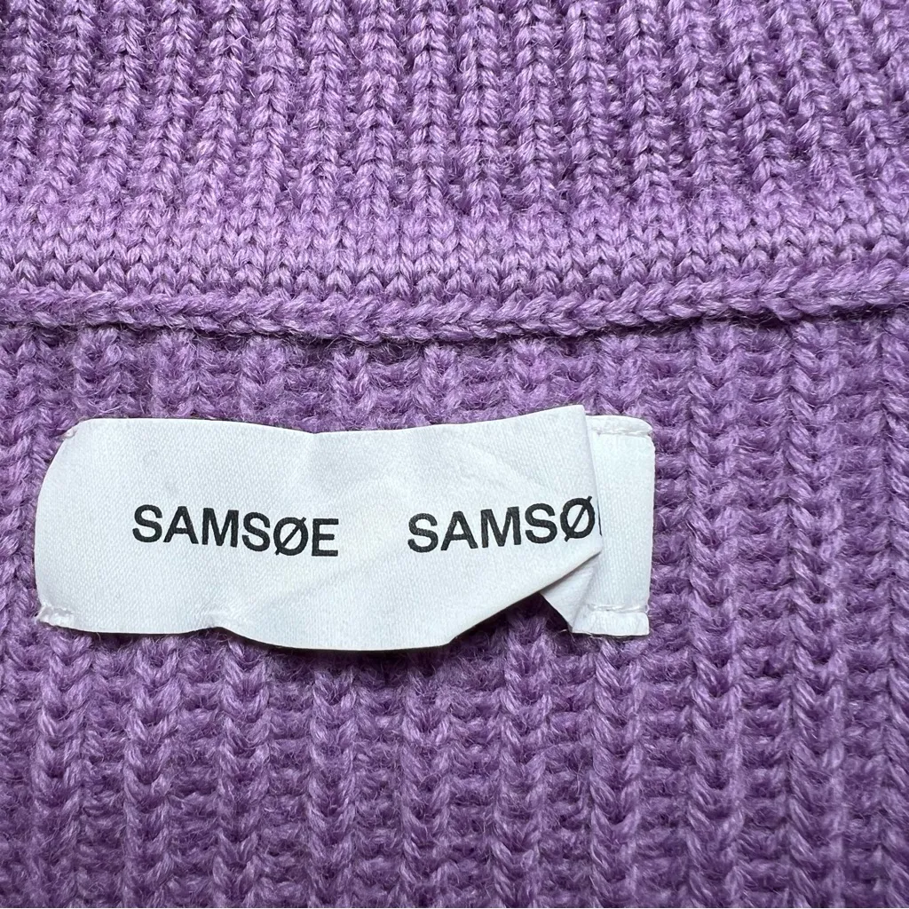 Samsøe Samsøe Lavender Knit Sweater quarter zip turtleneck size large Revolve Purple - Image 3