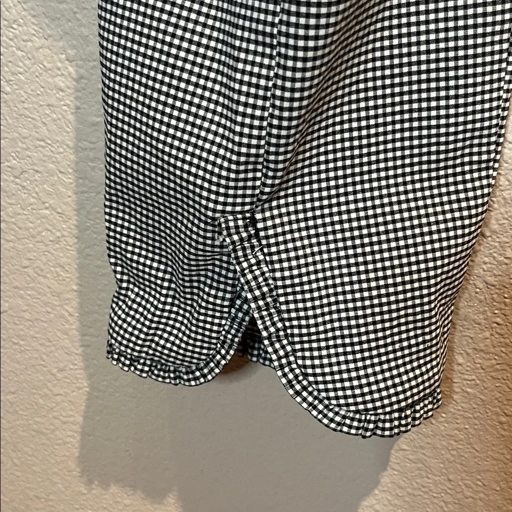 Van Heusen Women’s Gingham Cropped Capri Ruffle Trim Pants Size 14 Preppy - Image 9