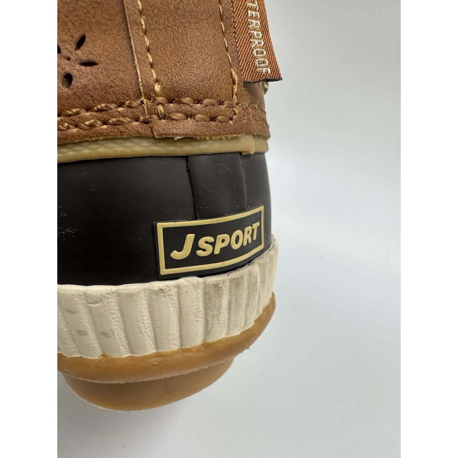 JSport Women's Mary Faux Fur Trimmed Slip On Duck Boots Size 7 M Waterproof Brown - Image 12