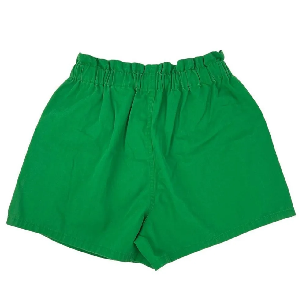 Urban Outfitters Kelly Green Paper Bag Shorts Elastic Waist Size‎ Small - Image 2
