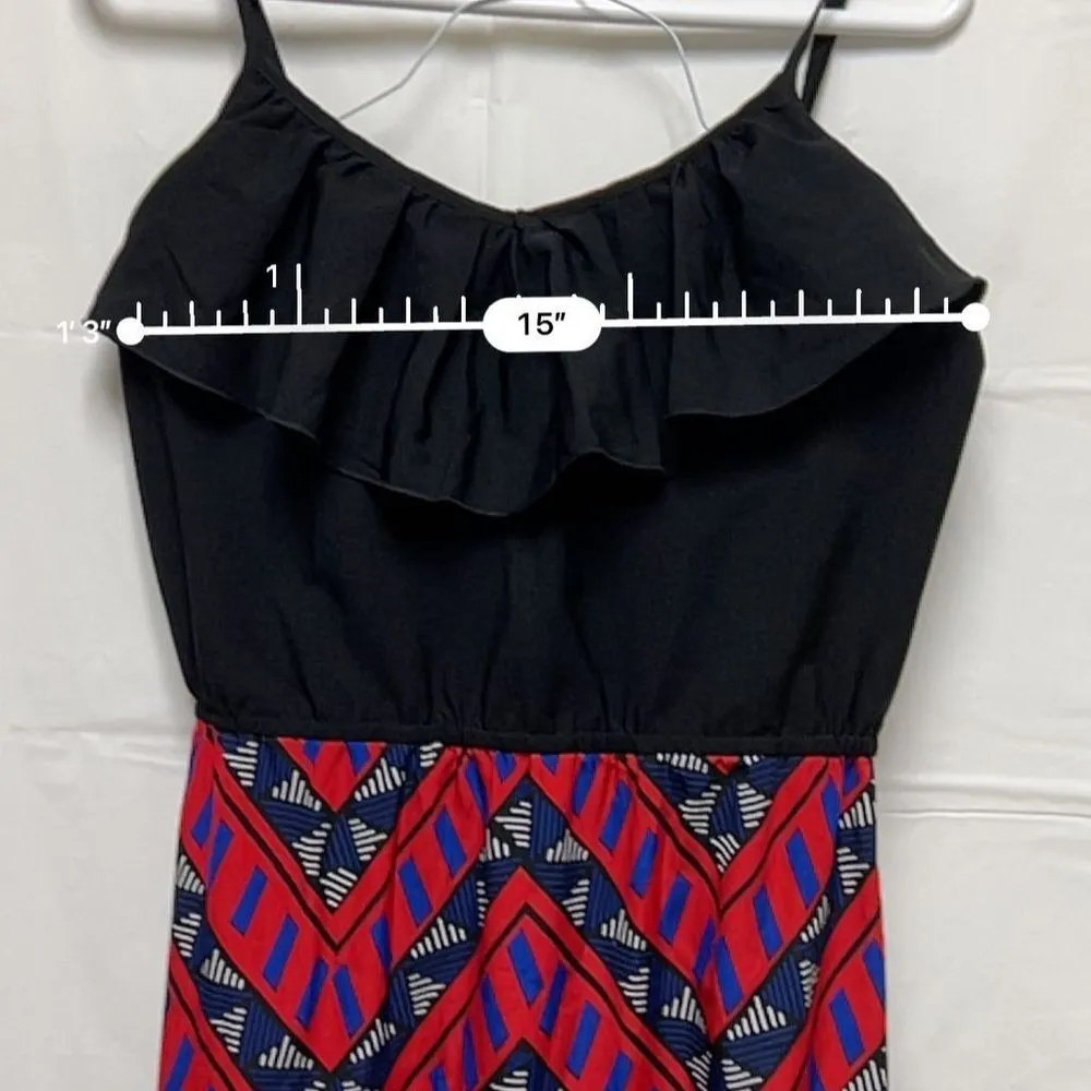 APX *B3G1‎ Indulge Women size Large Maxi Dress Sleeveless Aztec Print - Image 7