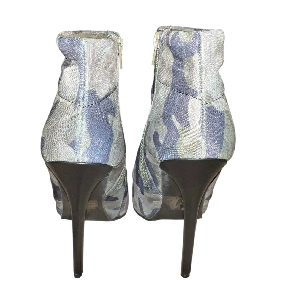 Show Dazzle Stylish Camouflage Ankle Boots !! 5” heels Gray Size 9 - Image 7