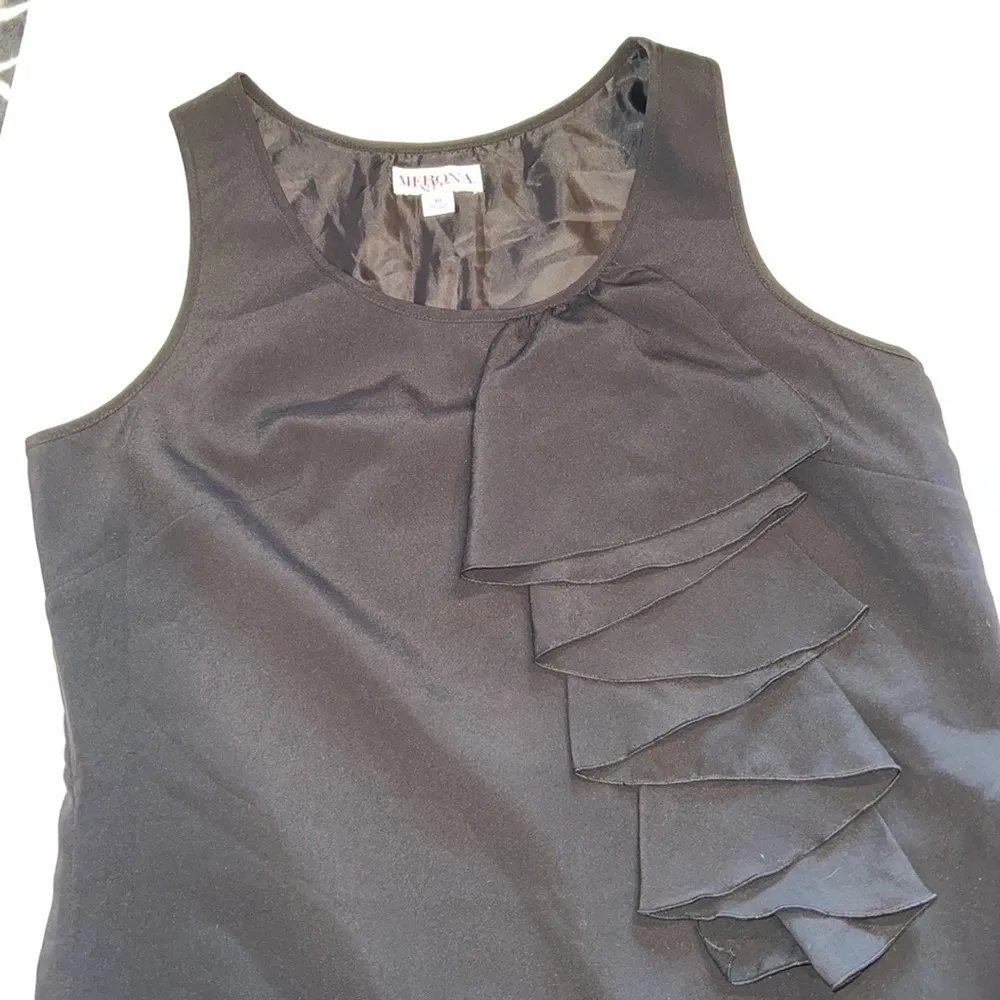 Merona LBD career sleeveless dress 10 knee length black scoop neck lined - Image 9