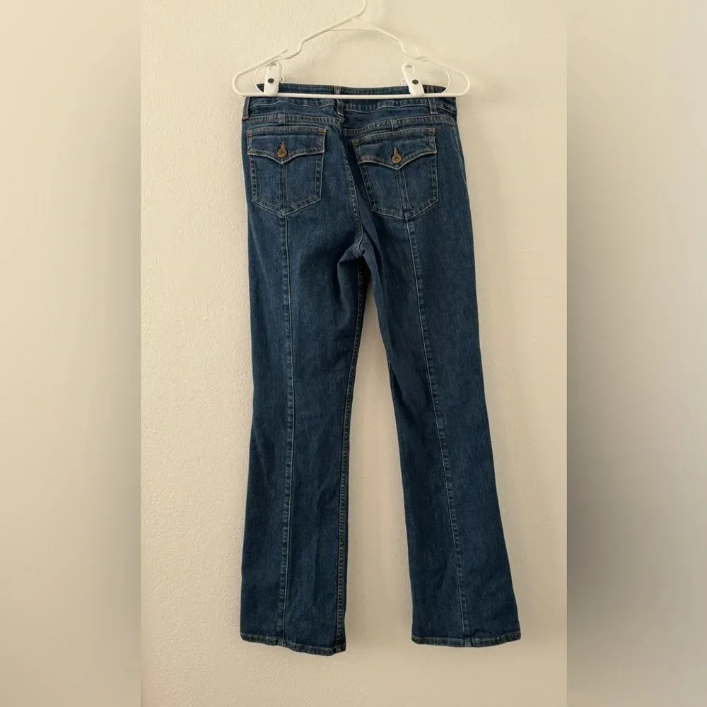 Vintage 90s y2k Area Jeans Bootcut Back Flap Pockets Slit Front Pocket Size 10 - Image 2