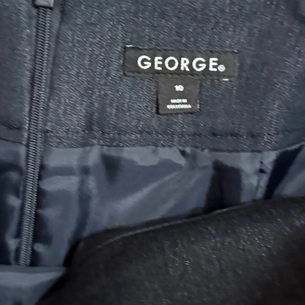 George size 10 dark blue denim look pencil mini office capsule wardrobe skirt - Image 2