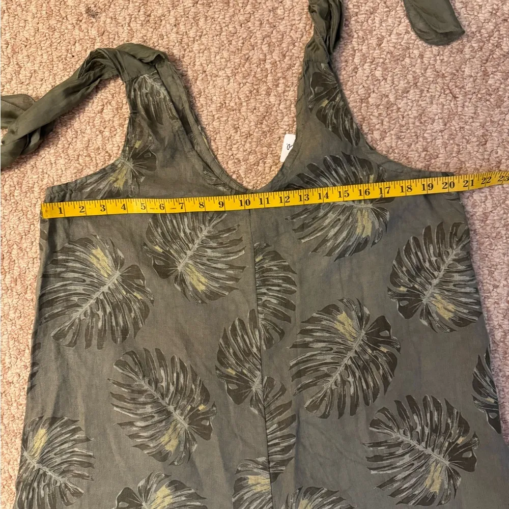 Camille à CO Green Leaf Print Jumpsuit Size CL. C33 - Image 8