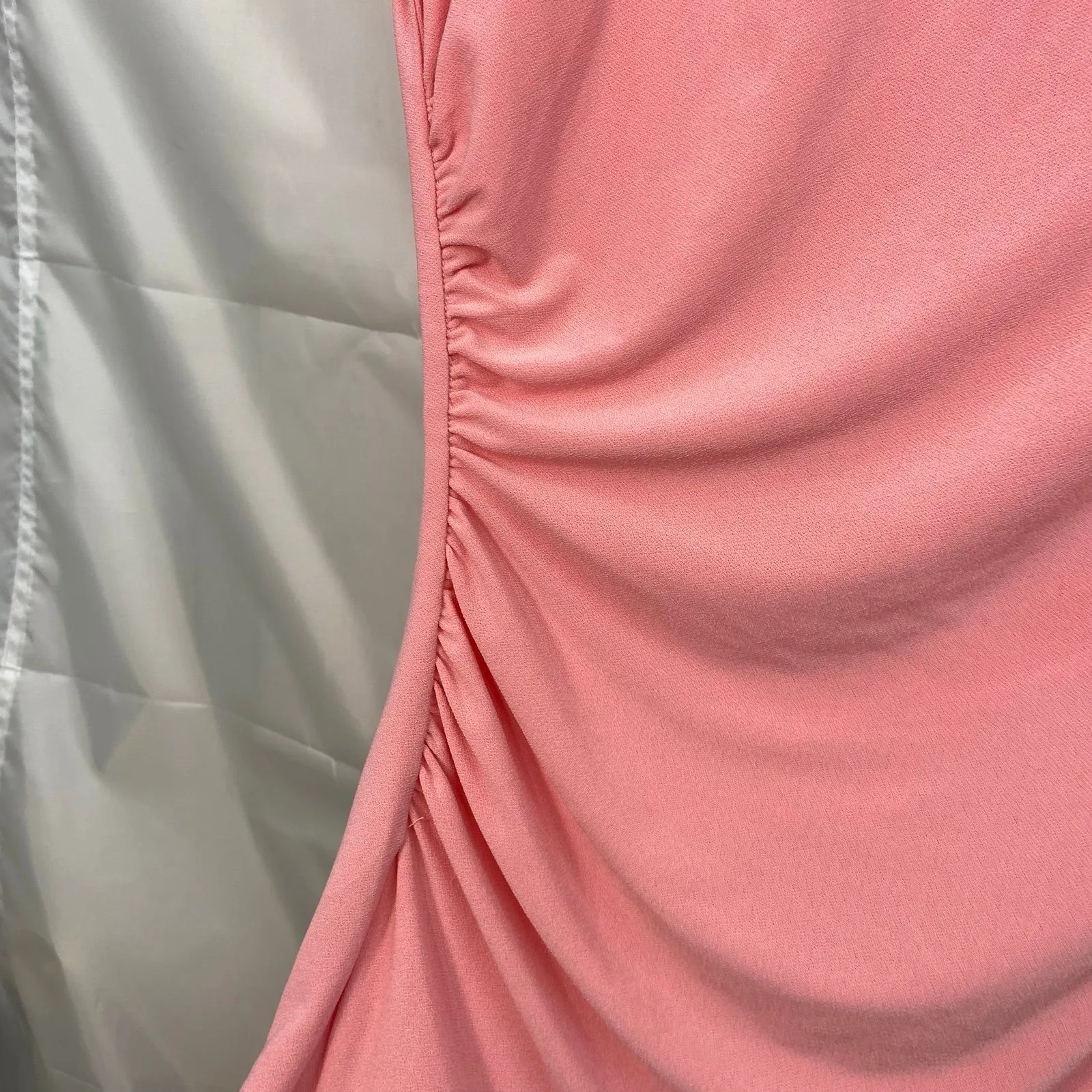 Halogen women's‎ pink ruched sleeveless stretch fitted business attire blouse XS - Image 3