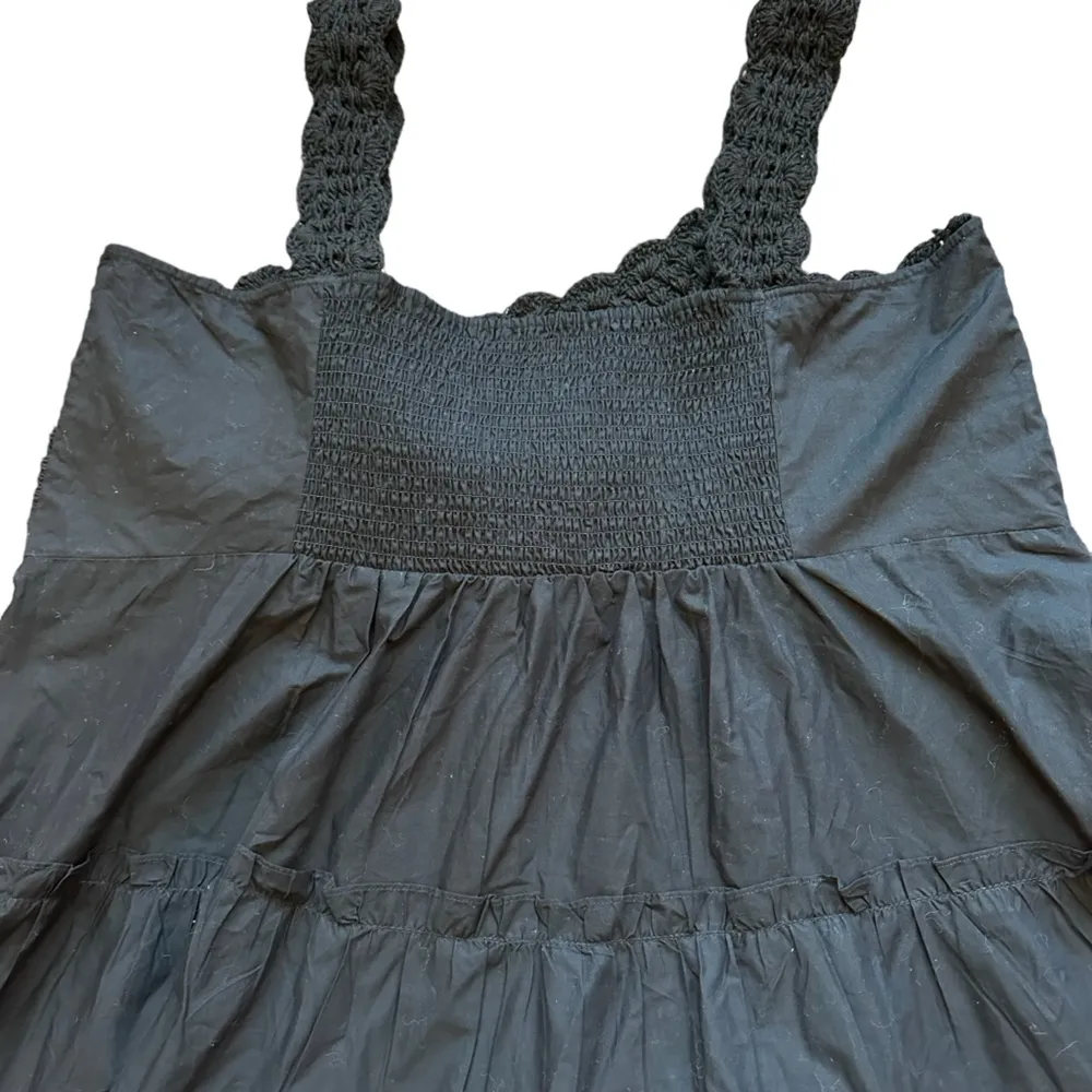 Asos Design Black Tiered Babydoll Crochet Top Sleeveless Sundress Plus Size 22 - Image 7