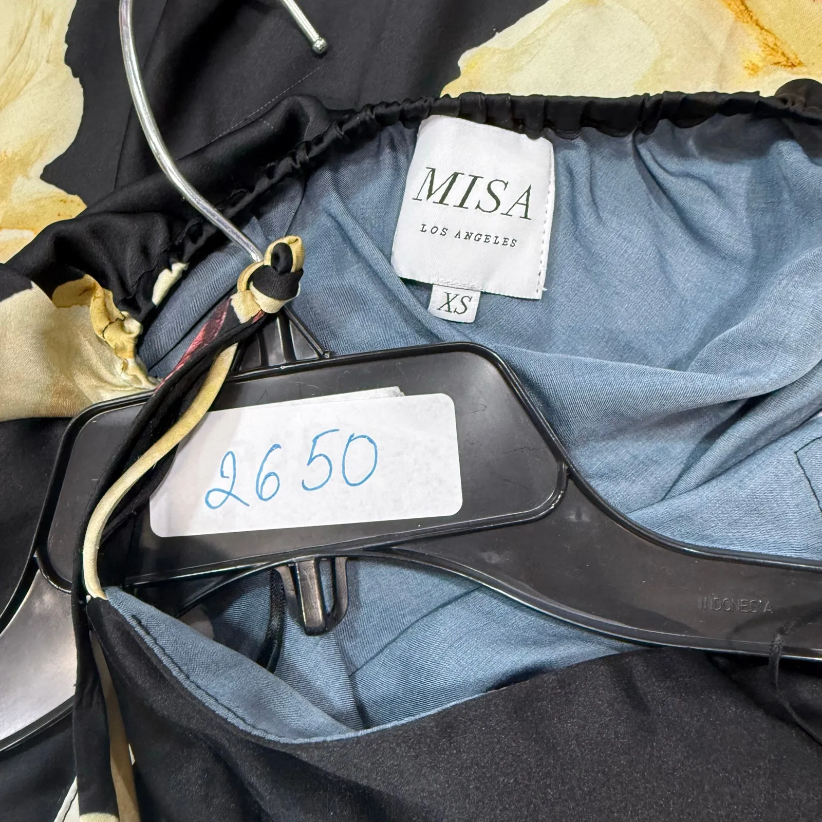 Misa Los Angeles Raban black Floral Satin Maxi Dress size XS - Image 3