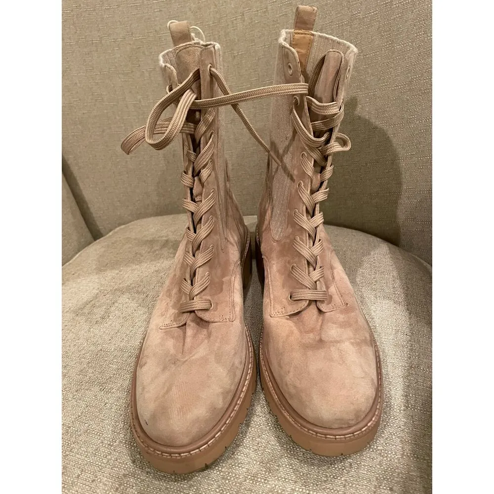 Circus by Sam Edelman Sam Edelman Lydell Combat Boot Sesame Suede Beige, S87 - Image 3