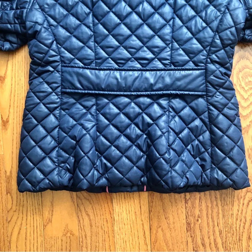 Kate Spade Quilted Puffer Mid-Length Pockets Deep Navy Jacket Women’s Size M - Image 7