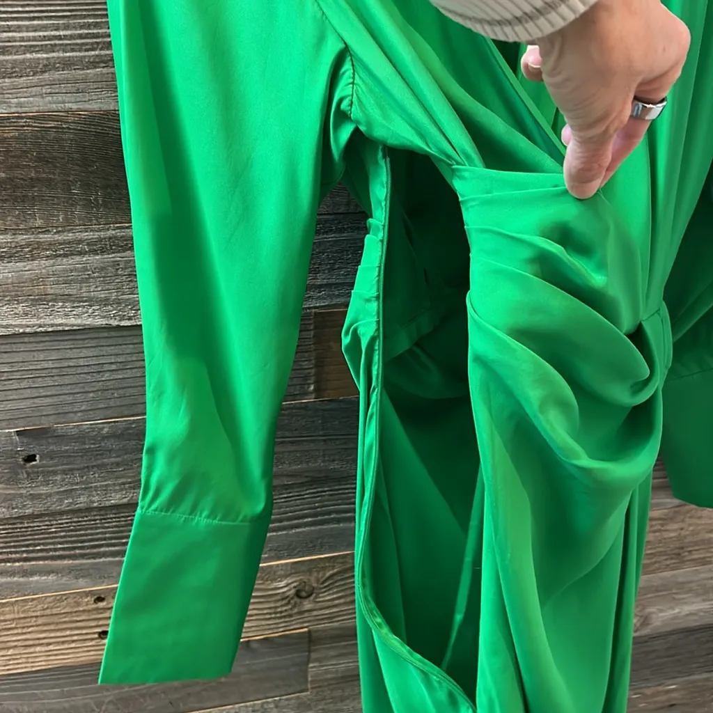 NWT Gauge81 Puno Silk Midi Dress Jungle Green Size Small - Image 6