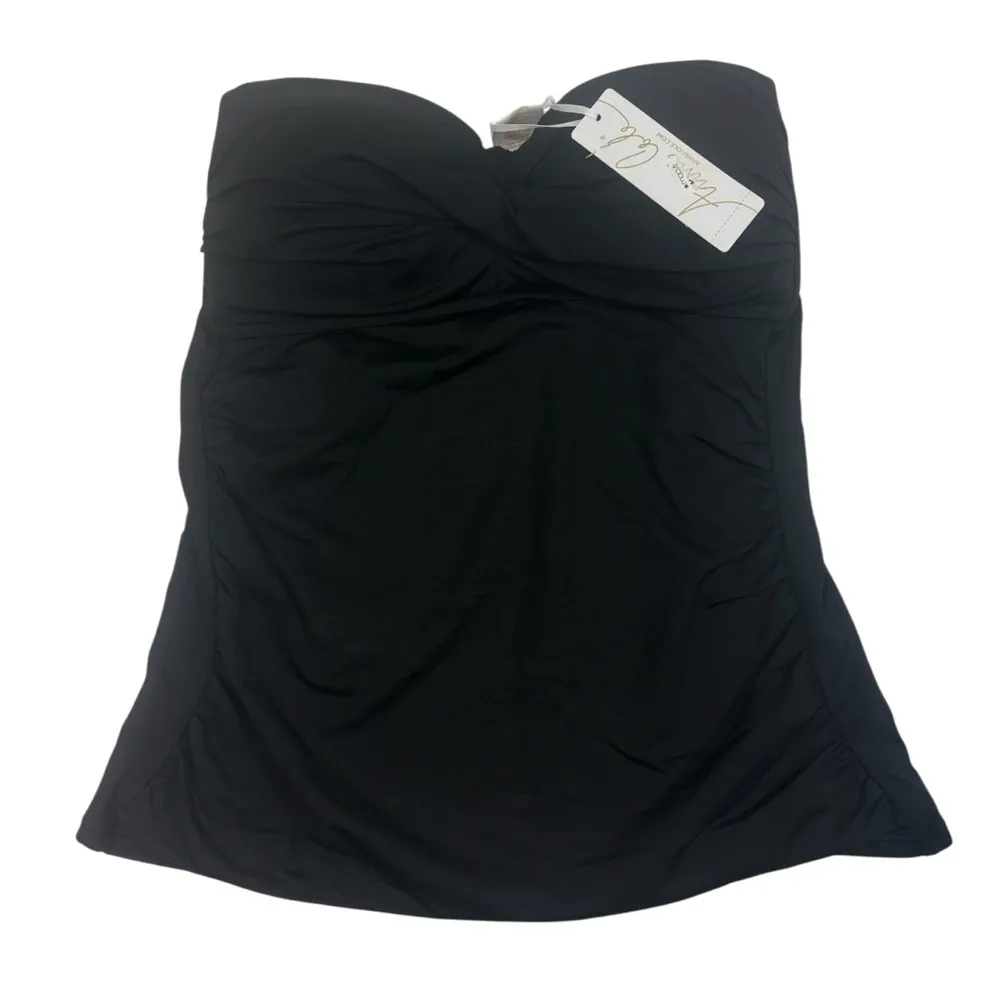 Anne Cole NWT Live in Color Twist Front Bandeau Tankini Top S - Image 2