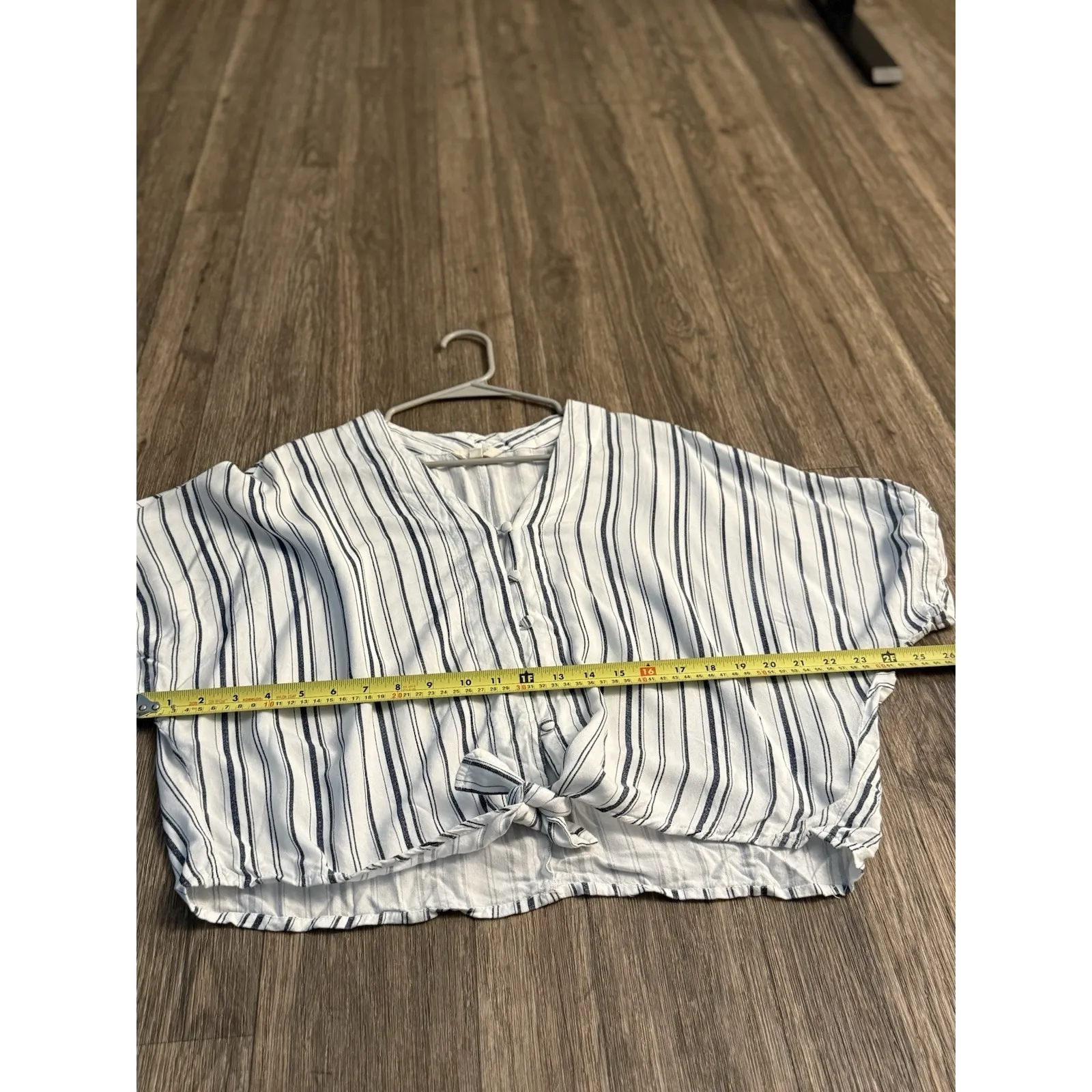 Sim‎ And Sam Womens White Blue Striped 100% Rayon Size Medium - Image 8