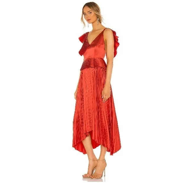 Amur Liliana Dress Size 2 Red - Image 4