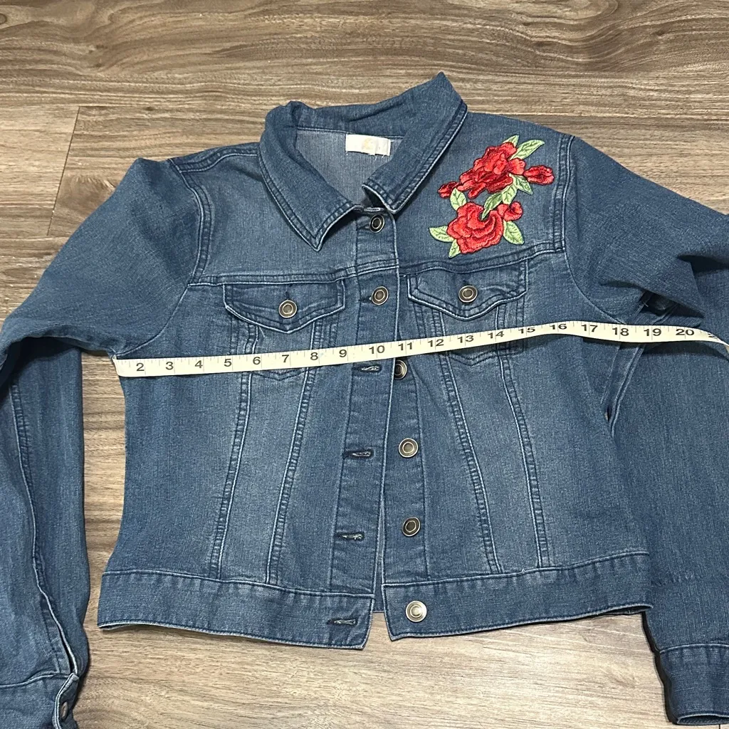 Women's Blue Jean Jacket White Size undefined - Image 9