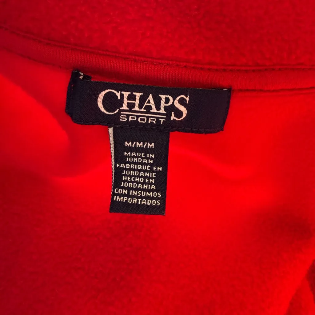 Chaps Sport red sleeveless zip up fleece vest women's size medium - Image 6