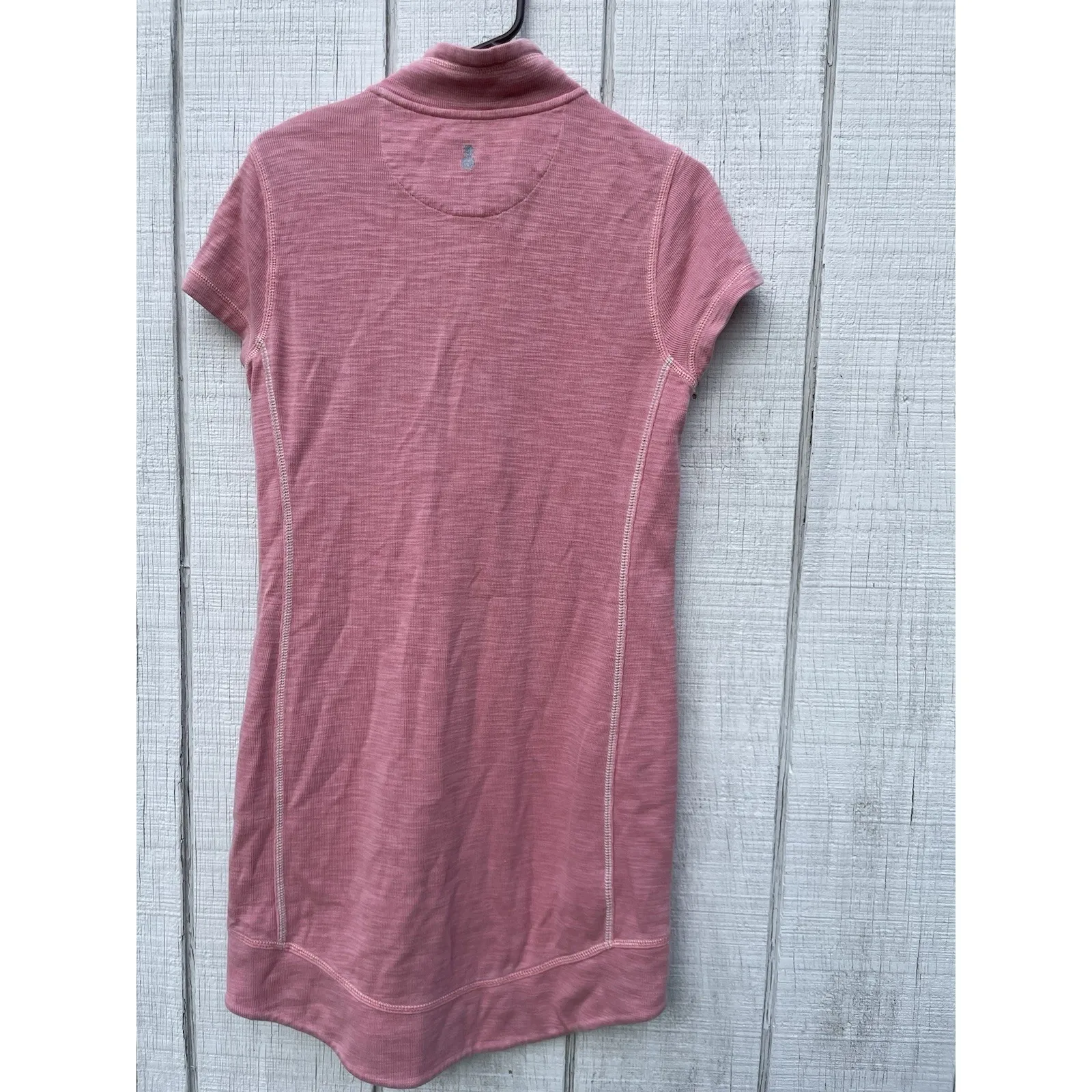 Tommy Bahama Solid Pink Shirt Dress Shortsleeved Summer Quarter Zip Top Small - Image 4