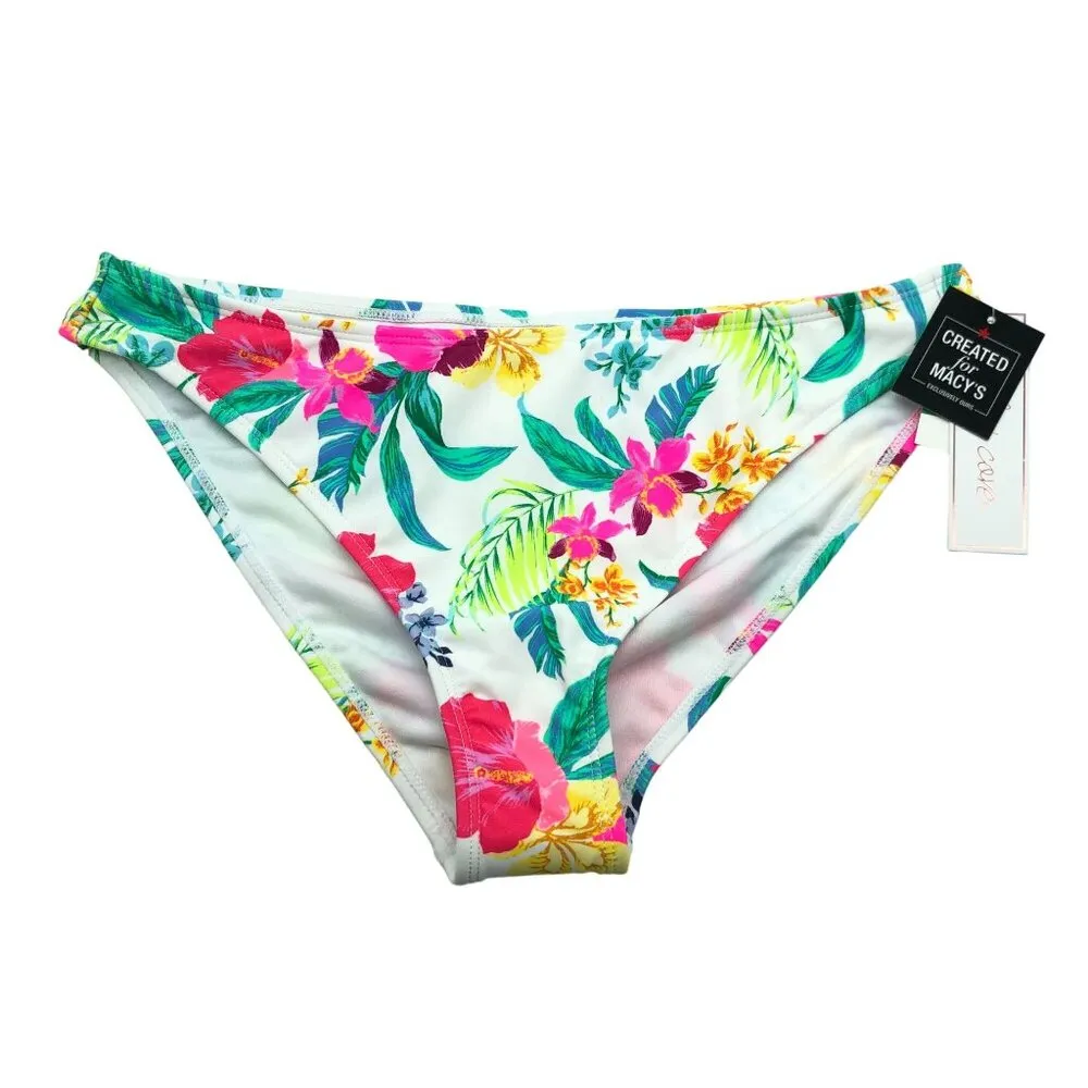 Salt & Cove Juniors Bikini Bottoms Hipster Floral White Colorful L Size undefined - Image 2