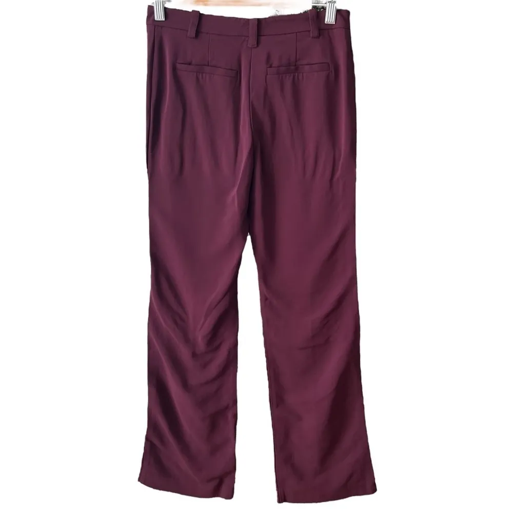 REBECCA TAYLOR Refined Suiting Boot Pant in Oxblood Sz 26/4 - Image 4