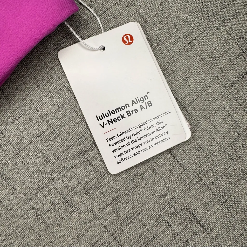 Lululemon  Align V Neck Bra Pow Pink Tone Size 12 NWT - Image 5